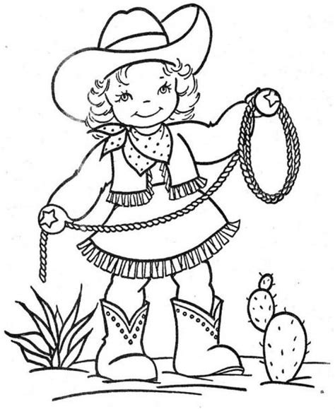 Jessie cowgirl coloring pages and woody colouring toy story jessie. Cowboy Cowgirl Coloring Sheets | Vintage coloring books ...