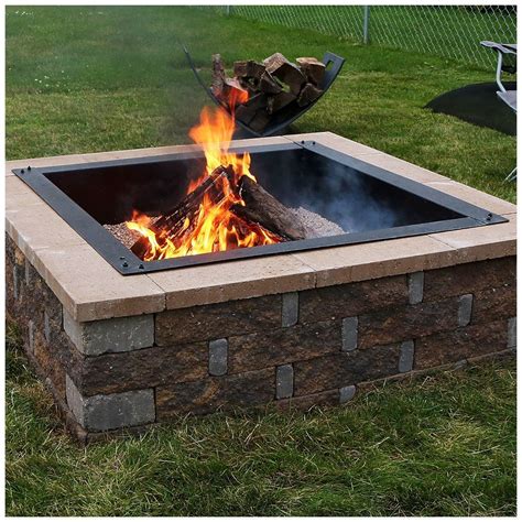 Our circular fire pit is about 2' tall x 5' total diameter and a 3' interior diameter. Check out 'Sunnydaze Square Heavy-Duty Fire Pit Rim-Make Your Own In-Ground Fire Pit, Multiple ...