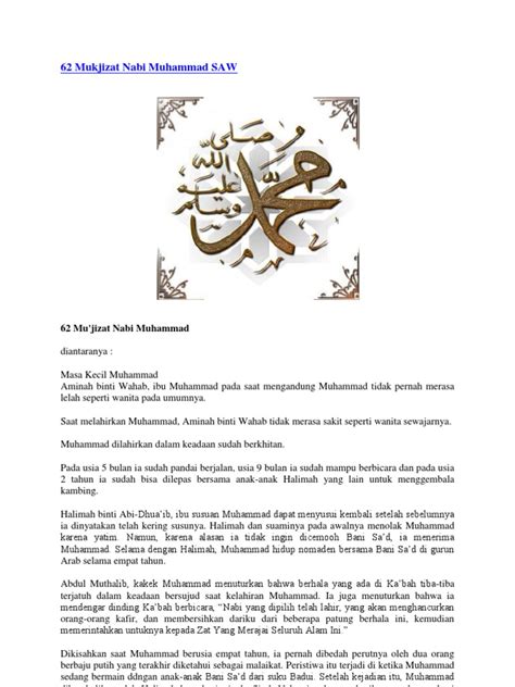 Mukjizat nabi muhammad membelah bulan. 62 Mukjizat Nabi Muhammad SAW.docx