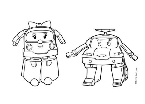 dessin robocar poli julie