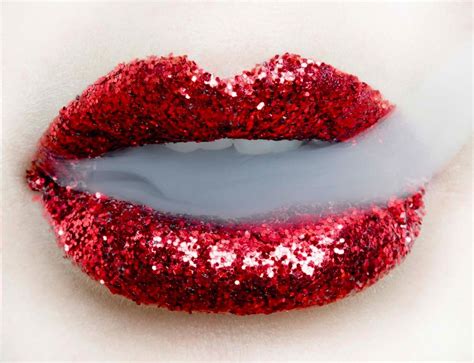 Ruby Red Slippers Glitter Lips Lipstick Art Lip Art