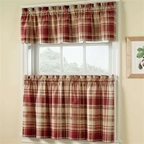 Down & down alternative, cotton organic bedding Vail Plaid Kitchen Curtains - Curtain-Drapery.com