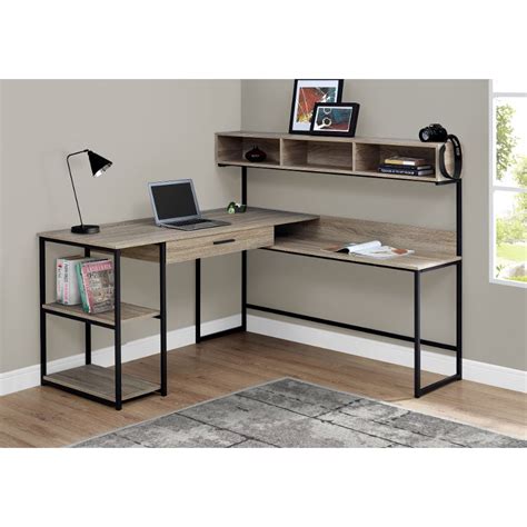 Shop for wood and metal computer desk at bed bath & beyond. Taupe and Black Metal Corner Computer Desk | RC Willey ...