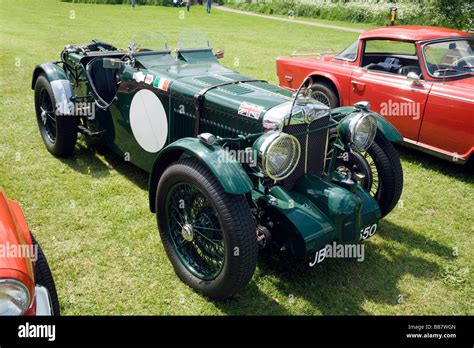 A Vintage MG sports car at a classic car rally, Wallingford