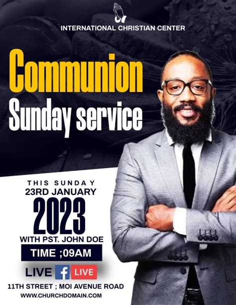 Communion Sunday Service Template Postermywall