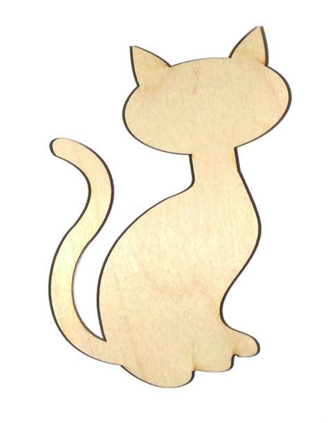 Iya Cat Unfinished Wood Shape Cut Out Ic257 Laser Crafts
