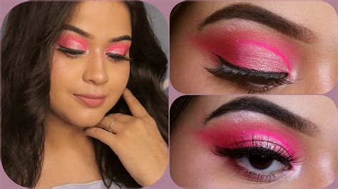 Pink Cut Crease Eye Makeup How To Glitters And Shimmers Youtube