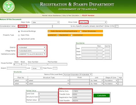 Igrs Telangana And Stamp Duty Registration Fee Calculation Ys Realty