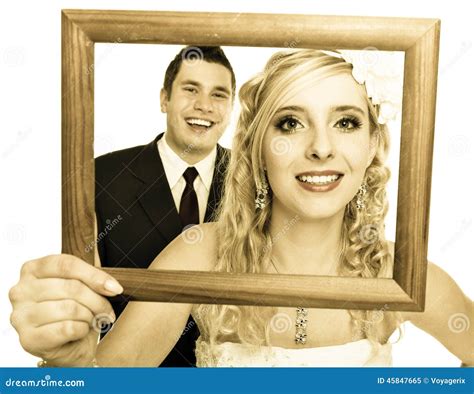 Wedding Couple Portrait Of Happy Bride And Groom Stock Image Image