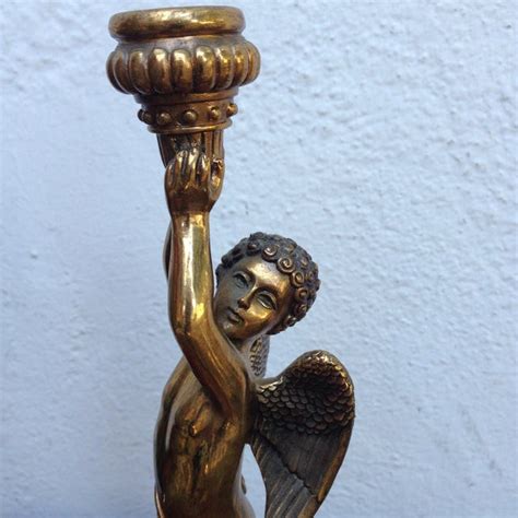 Erte Bronze Angel Candlesticks A Pair Chairish