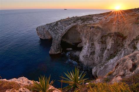 Sunset Sea Coast Malta Coastline Hd Wallpaper Peakpx
