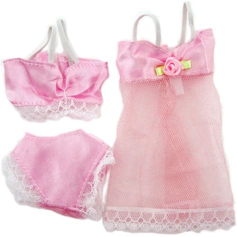 18pcs 6 Set Clothesandaccessories For Barbie Doll Pajamas Lace Lingerie Night Dres Ebay