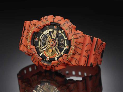 Black and red resin band with dragon ball lettering and characters throughout. G-Shock - à l'heure des mangas une montre à l'effigie de ...