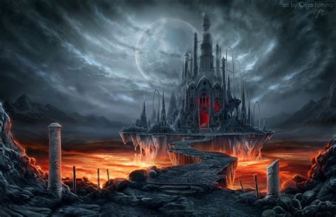 Photos Gothic Fantasy Castle Fantasy Moon Fantastic World