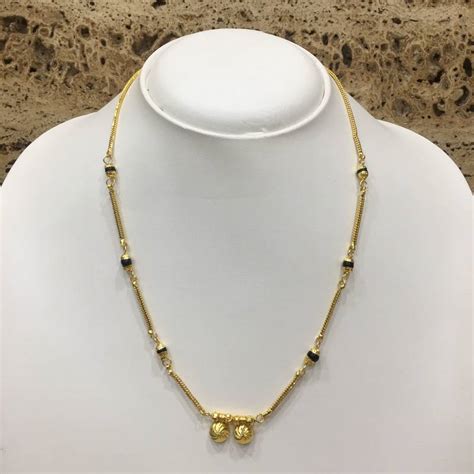 Gold Plated Mangalsutra Necklace 18 Inch Length Chain Golden Vati