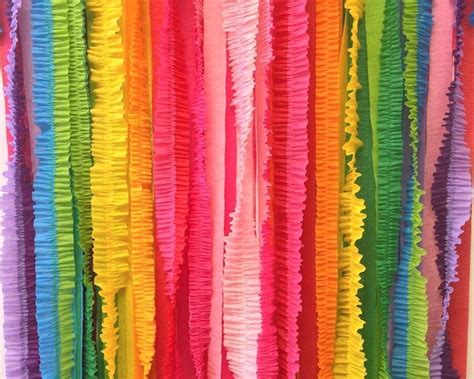 Rainbow Ruffled Crepe Paper Streamer Curtain 1 Pc Crepe Paper