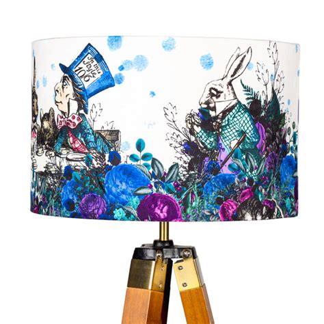 Dark Alice In Wonderland Lampshade Purple Floral Kitsch Republic