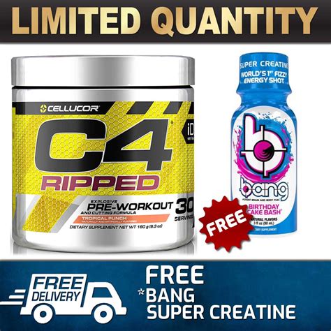 Cellucor C4 Id Ripped Pre Workout Energy Thermogenic Fat Burner 30 Serves T Ebay