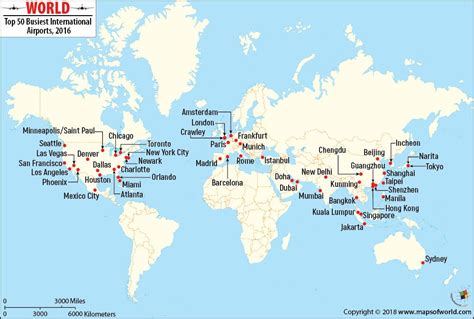 List Of International Airports International Airports Map Showing Locations Of All The