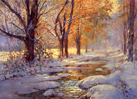My World Of Watercolors And Oils October Snow Landscape Paintings