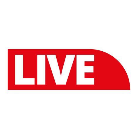 Red Live Button Icon For Tv And Streaming On A Transparent Background