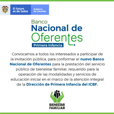 Banco Nacional De Oferentes Primera Infancia Portal Icbf Instituto