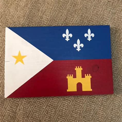 Acadian Flag Signs Free Shipping Louisiana Decor Shelf Etsy