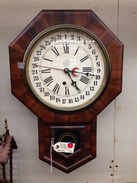 Antique Waterbury Regulator Wall Clock The Architectural Warehouse