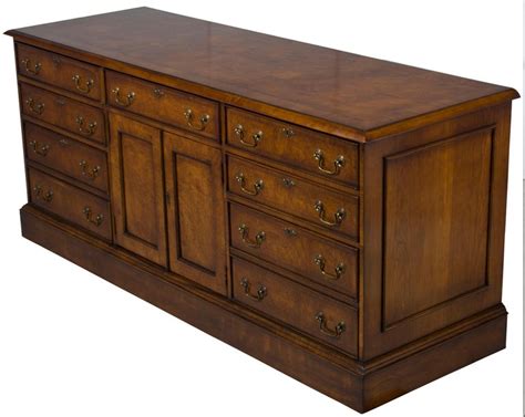 File cabinet credenza office furniture quinn veneers this credenza desk online from wayfair we required nooverall h x in black is dedicated room. Long Burled Walnut Home Office Credenza File Cabinet ...