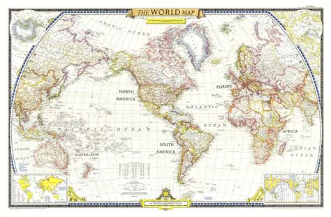 National Geographic World Map 1951