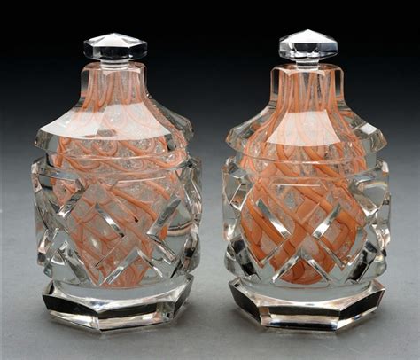 Lot Detail Pair Of Rare Paperweight Art Glass Perfume Bottles