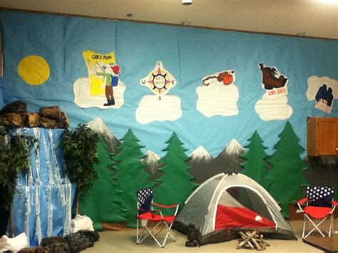 Camp Themed Vbs Love The Mounts And Tree Backgroundpossible Bulletin
