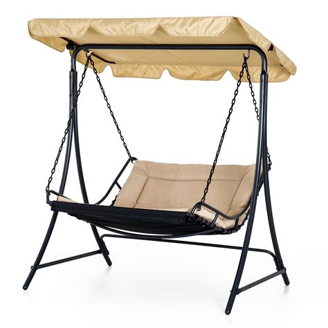Outsunny Covered Hanging Outdoor Patio Swing Hammock Chair Bed Lounger