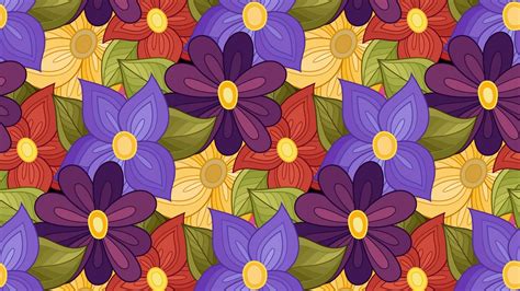 Colorful Flower Pattern On White Background Stock Vec