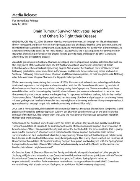 shannon marr brain tumour foundation of canada