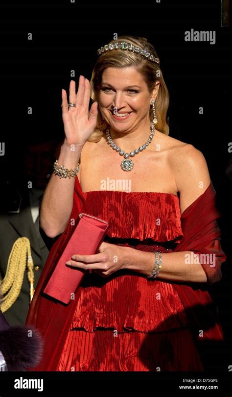 princess maxima of the netherlands arrives for a dinner at the occasion of the abdication of