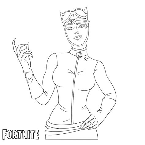 Coloriage Catwoman Fortnite Télécharger Et Imprimer Gratuit