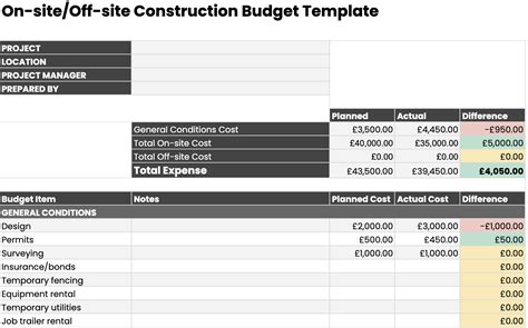 Project Costing Excel Template