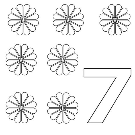 The Number Seven Is Shown In Black And White With Four Different
