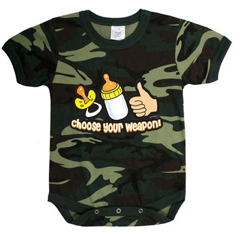Infants Camo Romper Choose Your Weapon Camo Baby Clothes Camo Baby