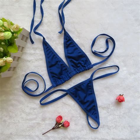 Sexy Micro Mini Bikini Set Women Transparent Swimwear Tiny Bikinis Set Brazilian G String