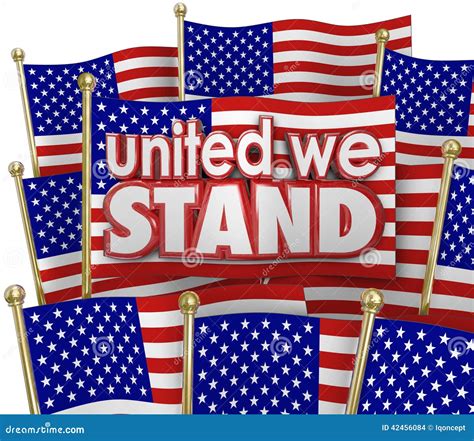 United We Stand American Flags Usa Unity Motto Together Stock