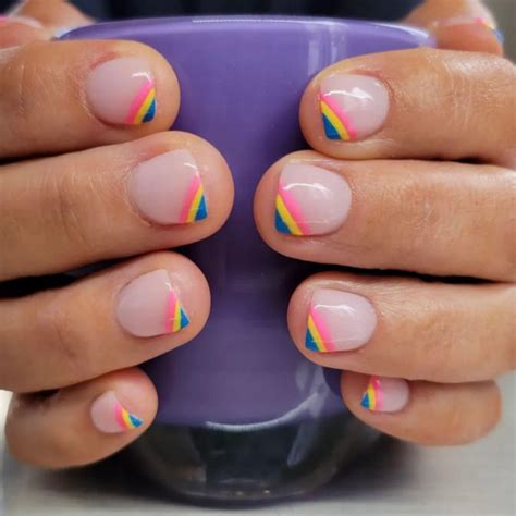 38 Pride Nail Ideas — Rainbow Side Tip Nails