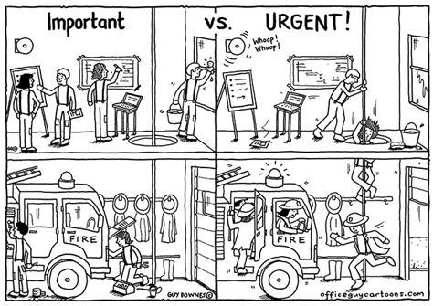 Important Vs Urgent Office Guy Cartoons