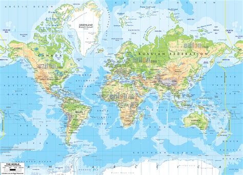 World Physical Map Ezilon Maps
