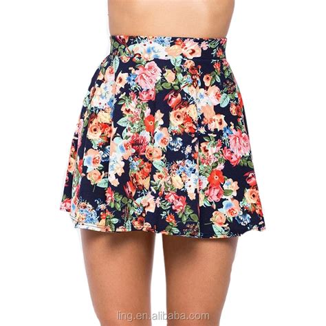 Latest Dazzling Floral Skater Skirt Hot Girls Floral Printed Mini Skirt Buy Floral Print