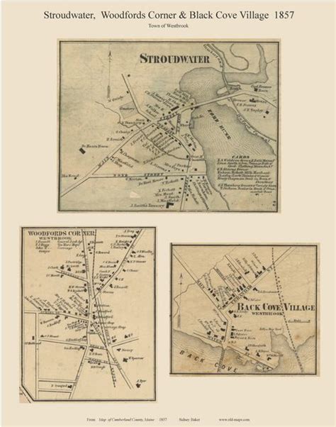Stroudwater Woodfords Corner And Black Cove Village Maine 1857 Old Town