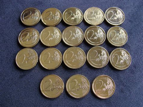 Europe 2 Euro Coins From Different Countries 18 Different Colored