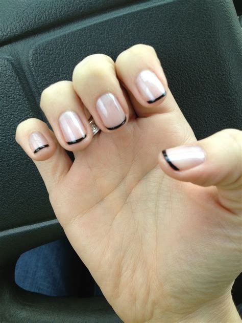 French Manicure Black Tips Photo Cool Nail Design Ideas Manicure