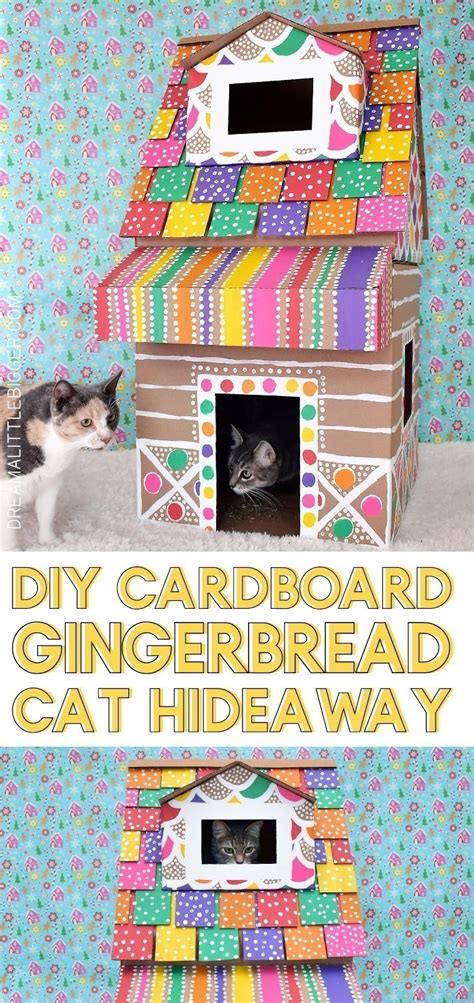 Cardboard Gingerbread Cat House ⋆ Dream A Little Bigger